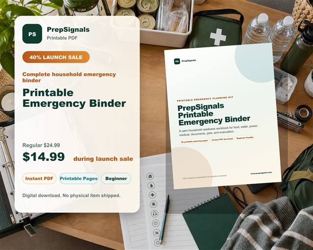 Emergency binder sample page preview